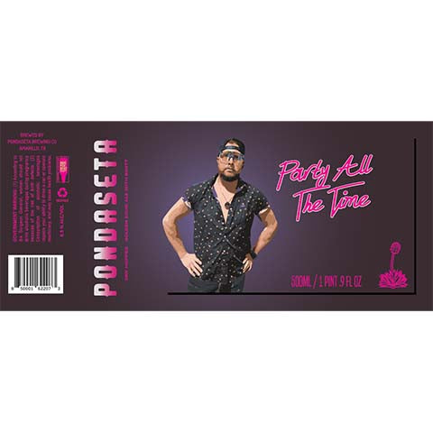 Pondaseta Party All The Time Golden Sour Ale by Pondaseta Brewing Co., beer label