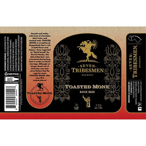 Seven Tribesmen Toasted Monk Bock Beer by 7 Tribesmen, beer label