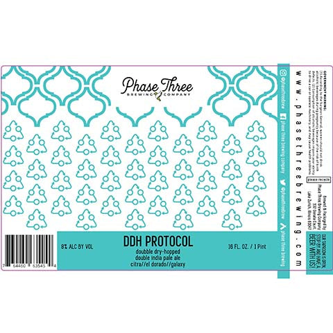 Phase Three DDH Protocol DIPA by Phase Three Brewing Company, beer label