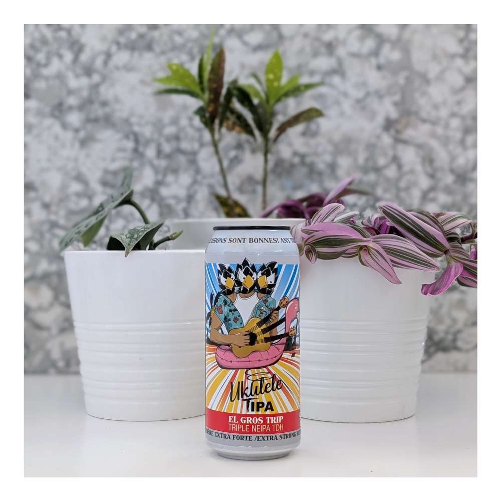 Ukulele TIPA: El Gros Trip TDH Hazy IPA by Lagabière Microbrewery, beer label