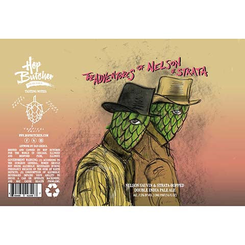 Hop Butcher The Adventures of Nelson & Strata DIPA by Hop Butcher For the World, beer label