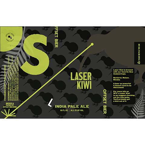Offset Bier Laser Kiwi IPA by Offset Brewing, beer label