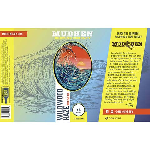 Mudhen Wildwood Haze IPA by Mudhen Brewing Company, beer label
