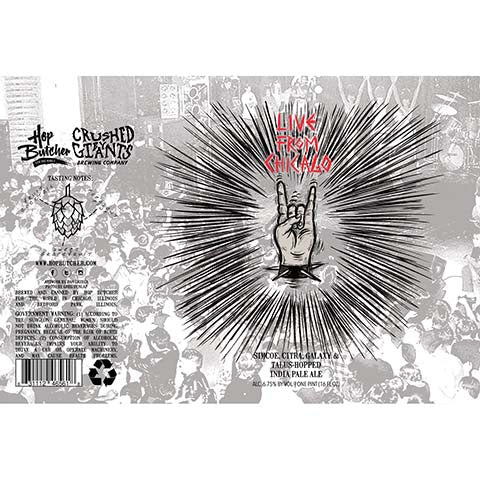 Hop Butcher Live From Chicago IPA by Hop Butcher For the World, beer label