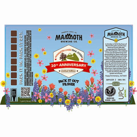 Mammoth Pack It Out Pilsner by Mammoth Brewing Company, beer label