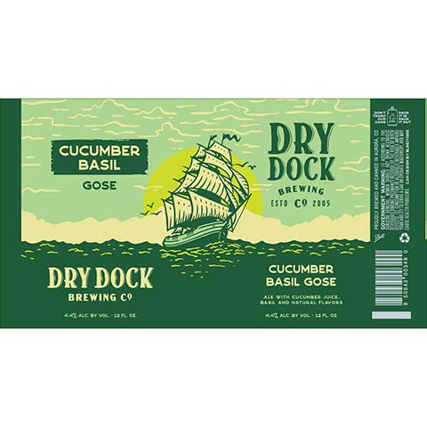 Dry Dock Cucumber Basil Gose by Dry Dock Brewing Company, beer label