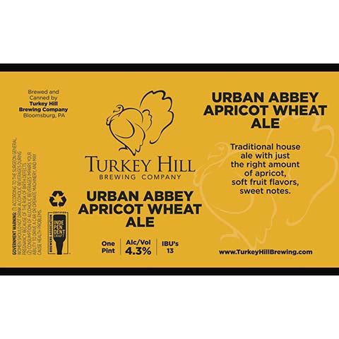 Turkey Hill Urban Abbey Apricot Wheat Ale by Turkey Hill Brewing Company, beer label