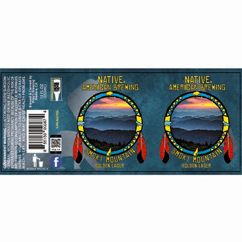 Native American Smokey Mountain Golden Lager by Native American Brewing, beer label