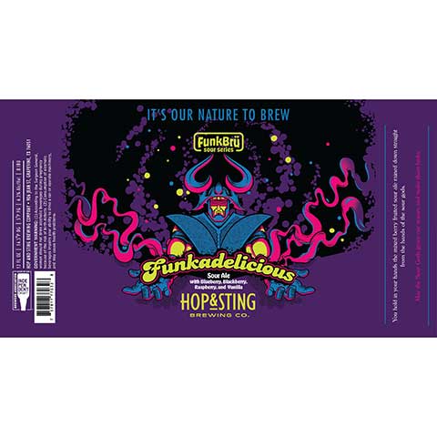 Funk Bru Sour Series Funkadelicious Sour Ale by Hop & Sting Brewing Co., beer label