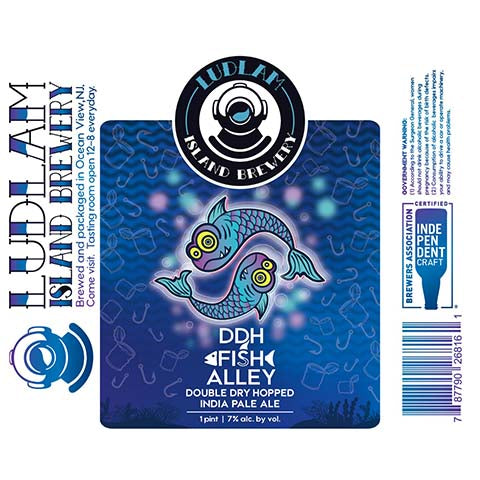 Ludlam DDH Fish Alley IPA by Ludlam Island Brewery, beer label