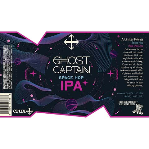 Crux Ghost Captain Space Hop IPA by Crux Fermentation Project, beer label