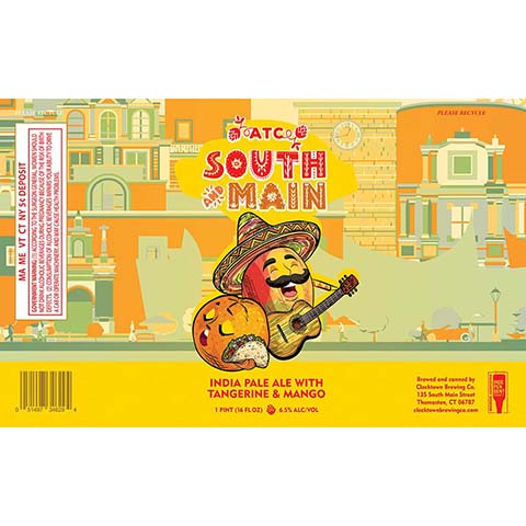Clocktown South and Main IPA by Clocktown Brewing Co., beer label
