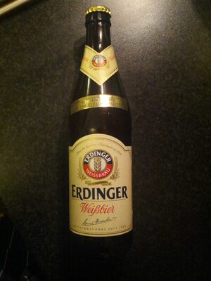 Erdinger Weisbier wheat beer by Erdinger, beer label