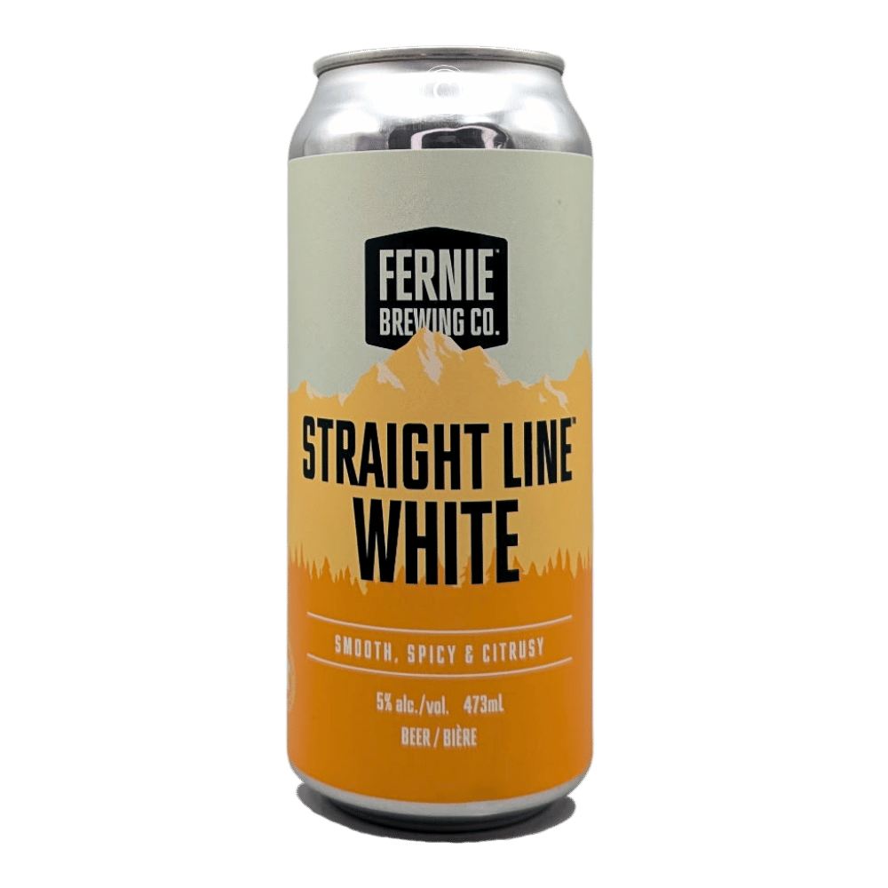 Straight Line Witbier by Fernie Brewing Co, beer label