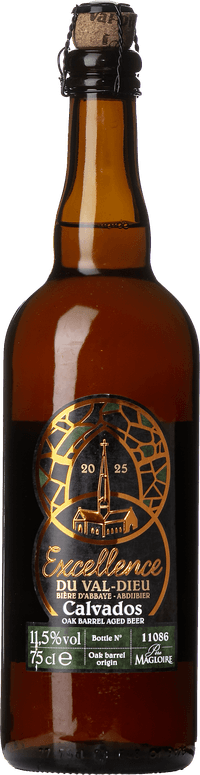Excellence du Val-Dieu Calvados Oak barrel aged 2025 by Brasserie de l'Abbaye du Val Dieu, beer label