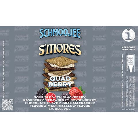 Imprint Schmoojee Smores Quad Berry Sour Ale by Imprint Beer Company, beer label