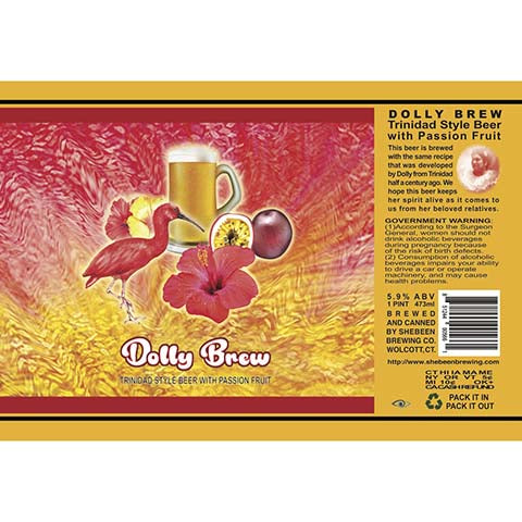 Shebeen Dolly Brew by Sheebeen Brewing Co., beer label