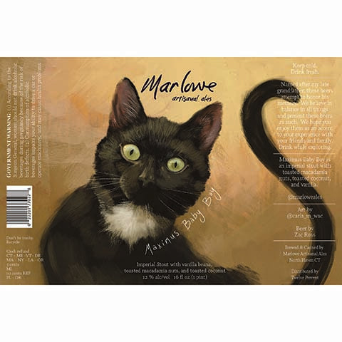 Marlowe Maximus Baby Boy Imperial Stout by Marlowe Artisanal Ales, beer label