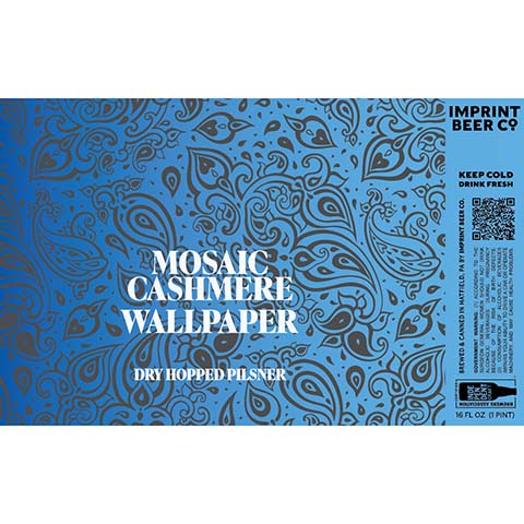 Imprint Mosaic Cashmere Wallpaper Pilsner by Imprint Beer Company, beer label