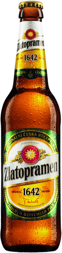 Zlatopramen Premium by Drinks Union, beer label