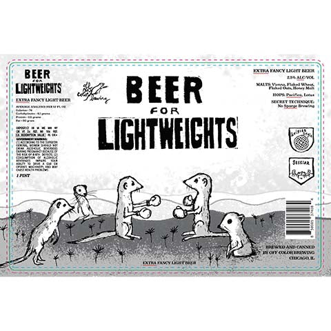 Off Color Beer For Lightweights by Off Color Brewing, beer label