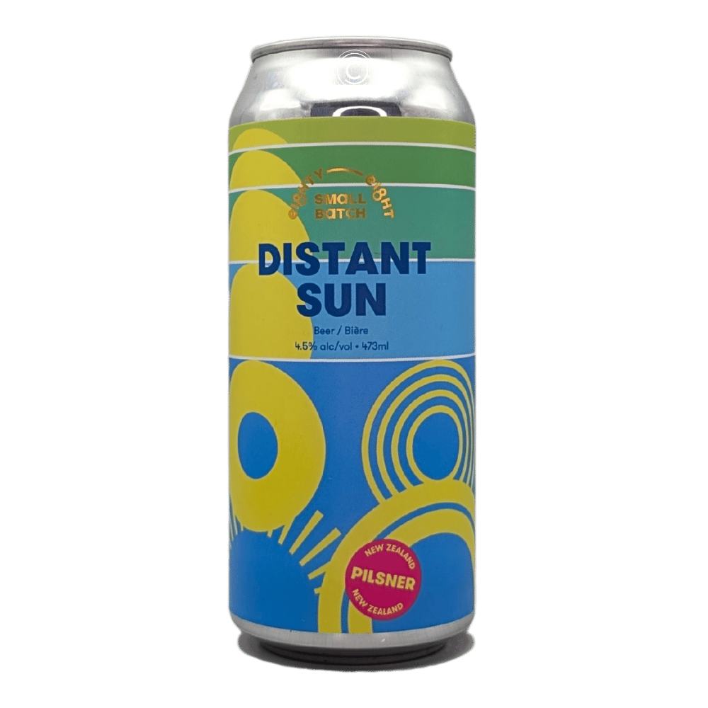 Distant Sun New Zealand Pilsner by Eighty Eight Brewing Co., beer label