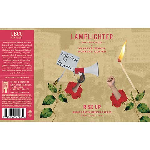 Lamplighter Rise Up Wheat Ale by Lamplighter Brewing Co., beer label