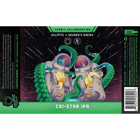 Ecliptic Cri-Star IPA by Ecliptic Brewing, beer label