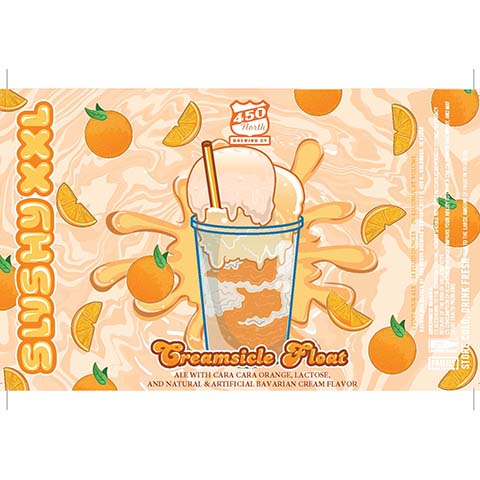 450 North Creamsicle Float Slushy XXL Sour Ale by 450 North Brewing Company, beer label