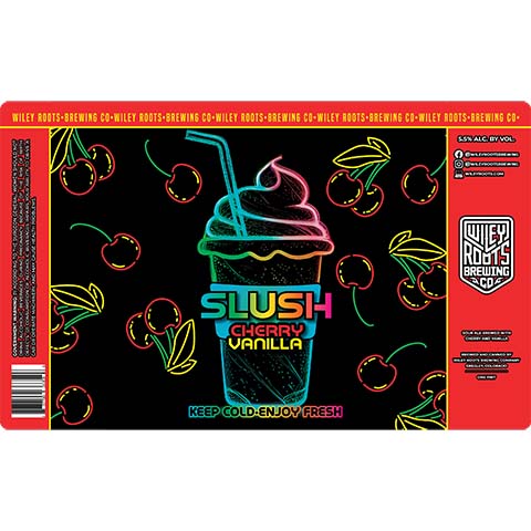 Wiley Roots Slush Cherry Vanilla Sour by Wiley Roots Brewing Co, beer label