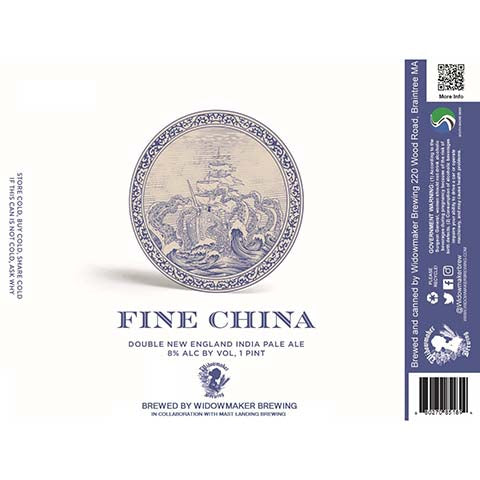 Widowmaker Fine China Double NEIPA by Widowmaker Brewing, beer label