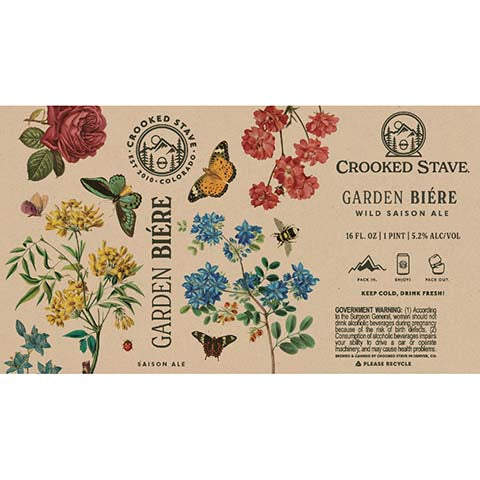 Crooked Stave Garden Biere Wild Saison Ale by Crooked Stave Artisan Beer Project, beer label