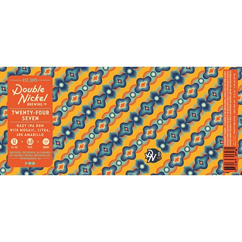 Double Nickel Twenty-Four Seven Hazy IPA by Double Nickel Brewing Company, beer label