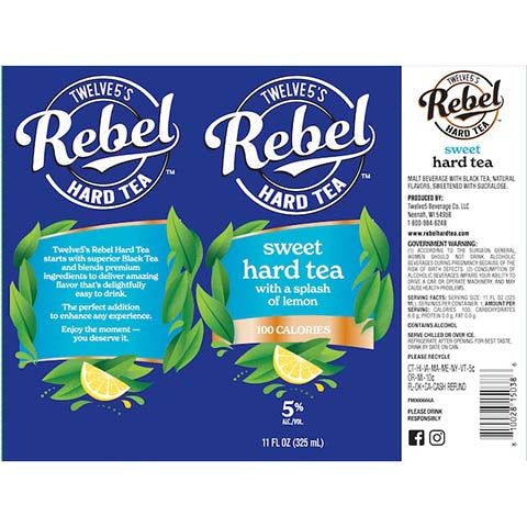Twelve5's Sweet Hard Tea by Twelve5 Brewing Co. LLC, beer label