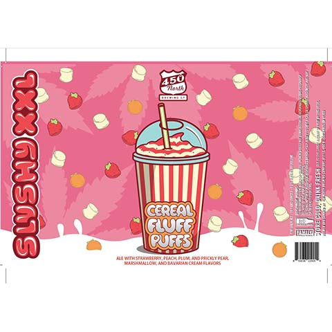 450 North Cereal Fluff Puffs Slushy XXL Sour Ale by 450 North Brewing Company, beer label