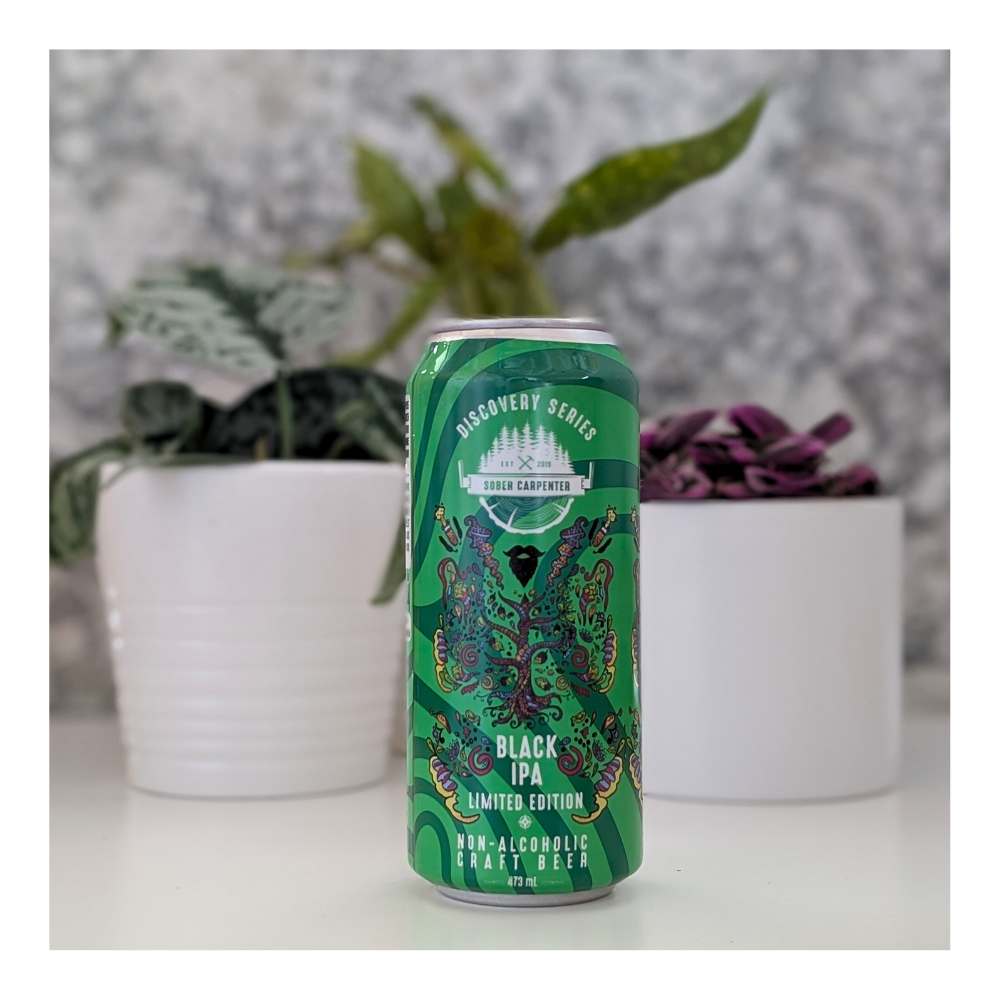 Black IPA Non-Alcoholic by Sober Carpenter, beer label