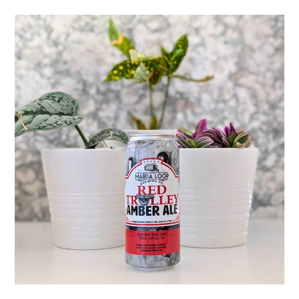 Red Trolley Amber Ale by Marda Loop Brewing Company, beer label
