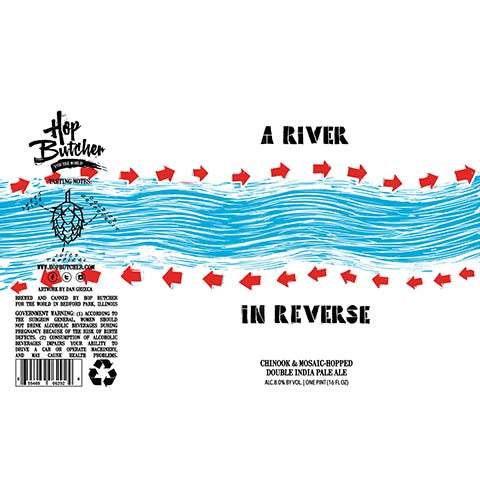 Hop Butcher A River In Riverse DIPA by Hop Butcher For the World, beer label
