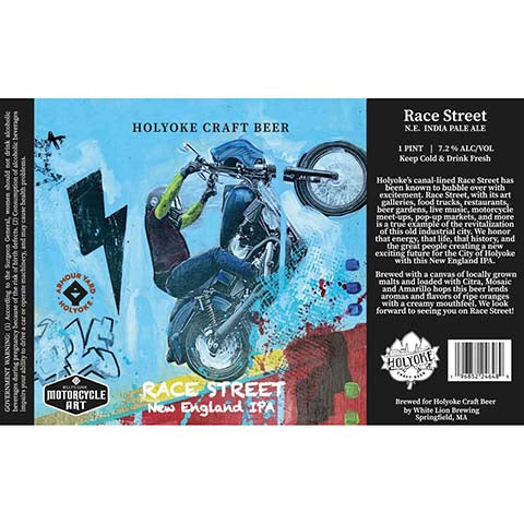 Holyoke Race Street NEIPA by Holyoke Craft Beer, beer label