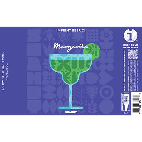 Imprint Margarita Lager by Imprint Beer Company, beer label