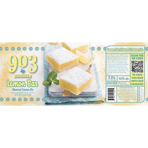 903 Brewers Lemon Bar Flavored Cream Ale by 903 Brewers, beer label