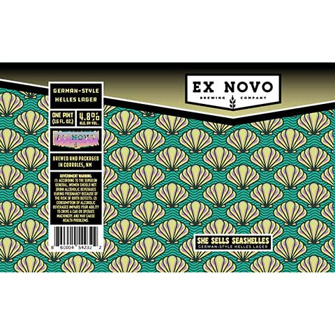 Ex Novo She Sells Seashelles Helles Lager by Ex Novo Brewing Co, beer label