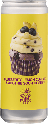 Blueberry Lemon Cupcake Smoothie Sour by Friends Company, beer label