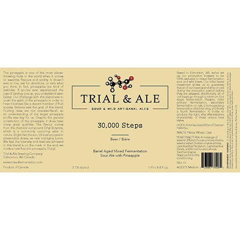 Trial & Ale 30,000 Steps by Trial & Ale Brewing Company, beer label