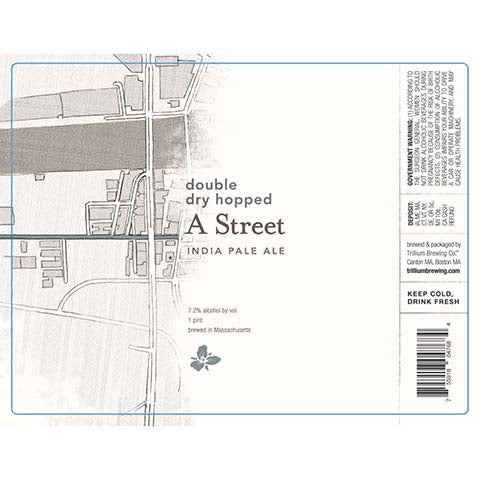 Trillium DDH A Street IPA by Trillium Brewing, beer label