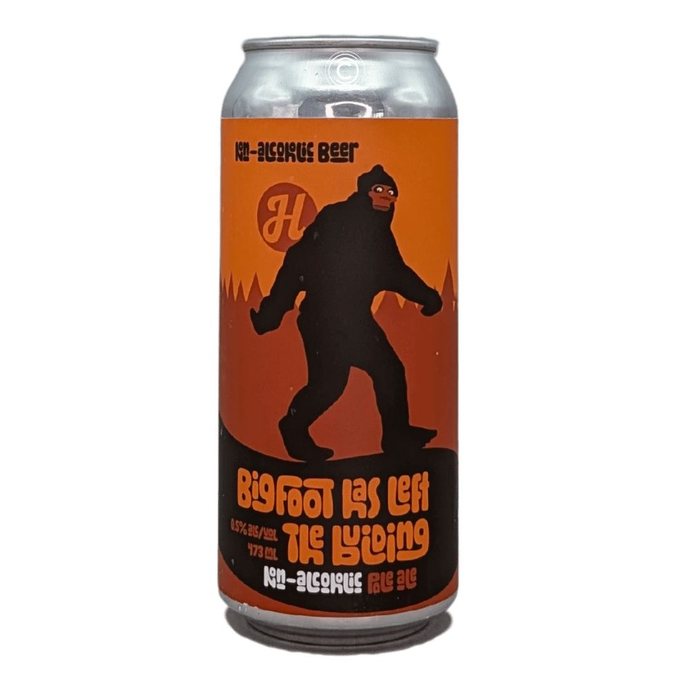 Bigfoot Has Left the Building Pale Ale Non-Alcoholic by Henderson Brewing Company Inc, beer label