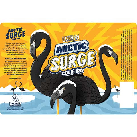 Elysian Arctic Surge Cold IPA by Elysian Brewing Co, beer label