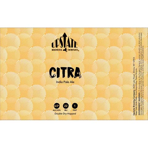 Upstate Citra IPA by Upstate Brewing Co, beer label