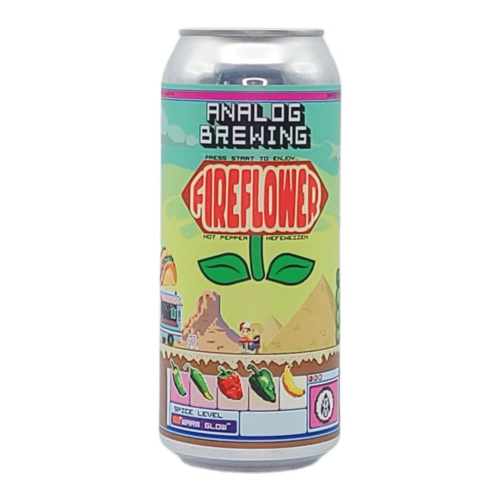 Fire Flower Hefeweizen by Analog Brewing Company, beer label