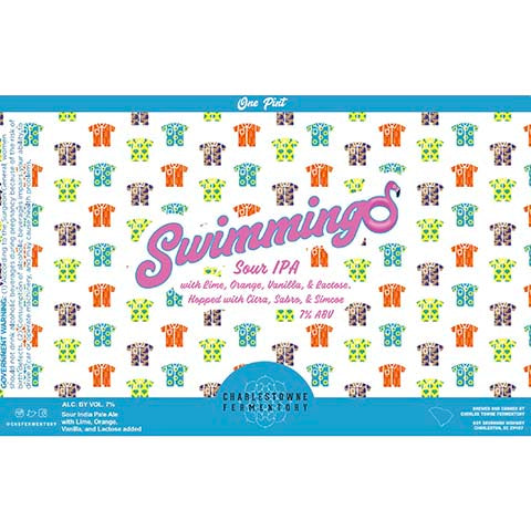 Charles Towne Fermentory Swimmingo Sour IPA by Charles Towne Fermentory, beer label